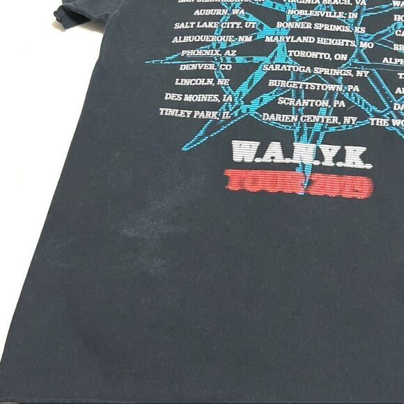 Slipknot Band Tee Faded Black Semi Distressed W.A.N.Y.K Tour 2019 Size Medium - Picture 10 of 11
